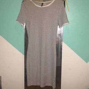 Short Grey Rigid TShirt Dress